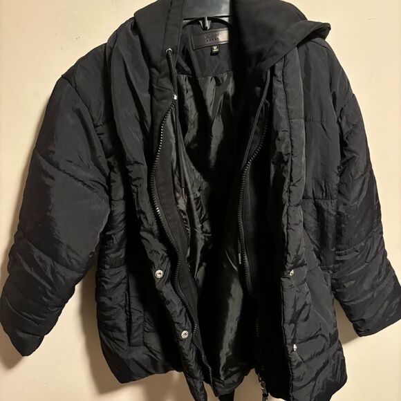 NWT Blank NYC Fair Shake Hooded Jacket Mixed Media Black- Size Medium - Picture 9 of 15